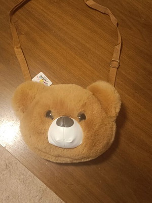 Τσάντα αρκουδάκι καινούργια καφέ πλάτης με καρτέλακι