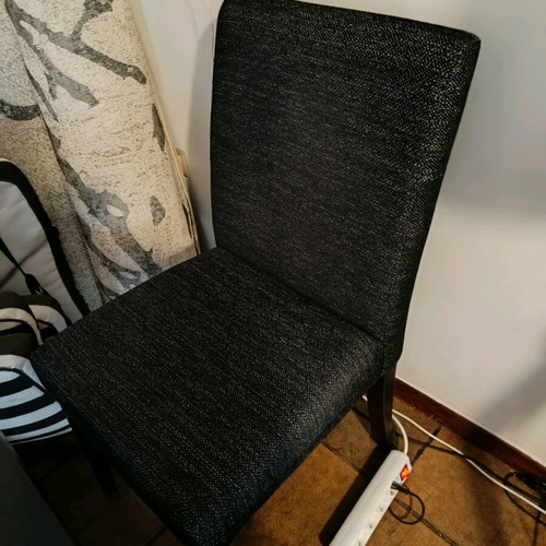 Dining set used, extendable table up to 2.8m with 6 fabric chairs