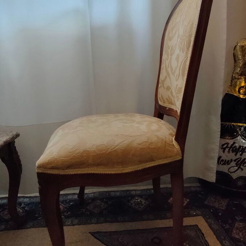 Vintage wooden dining set with 6 chairs used