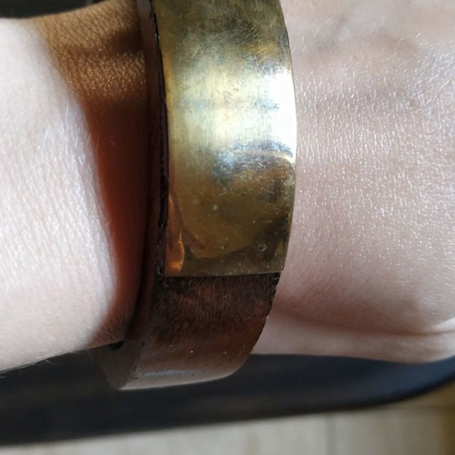 Wooden bracelet used, made of solid wood