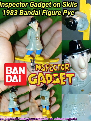 Inspector Gadget PVC figure on skis Bandai 1983 used