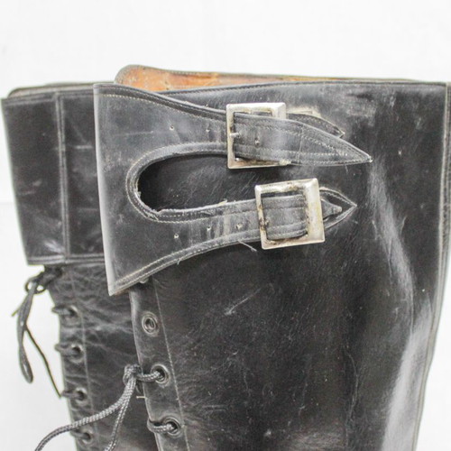 Motorcycle boots black 1960 used, Greek, size 43