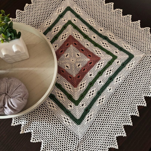 Crochet square like new, handmade 57x57 cm