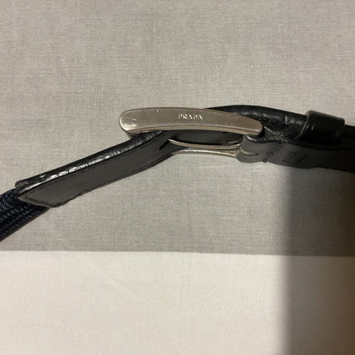 Prada men's belt fabric leather black like new