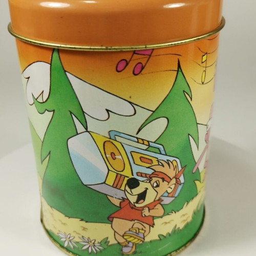 Vintage collectible metal tin Yogi Bear Hanna-Barbera 1998 used
