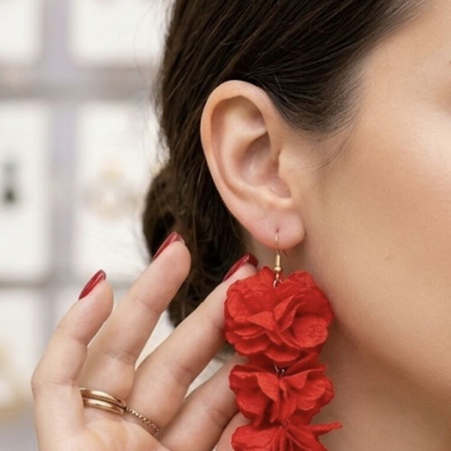 Earrings new, red