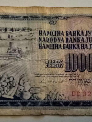 1000 dinars Yugoslavia used, paper money 1978