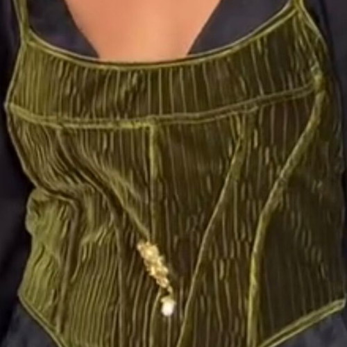 Velvet olive pants and matching corset Nidodileda