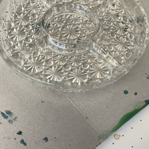 Glass serving platter for nuts like new