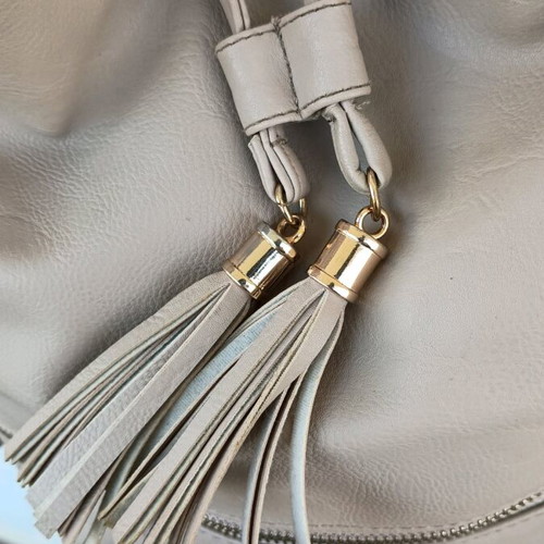 Atmosphere shoulder bag used, beige, synthetic leather