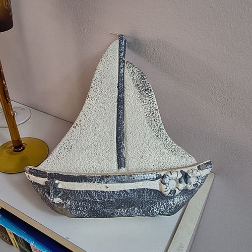 Decorative candle sailboat like new, summer decoration 23x23cm