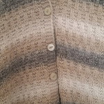 Wool cardigan women new, handmade, size Xlarge, beige-brown