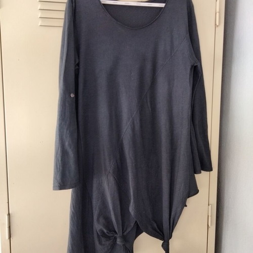 Asymmetrical women's blouse size L like new, anthracite