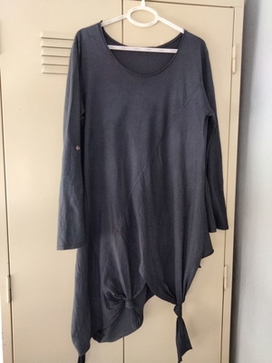 Asymmetrical women's blouse size L like new, anthracite