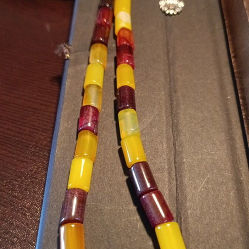 Handmade Komboloi from Natural Agate Stone with Silver Details