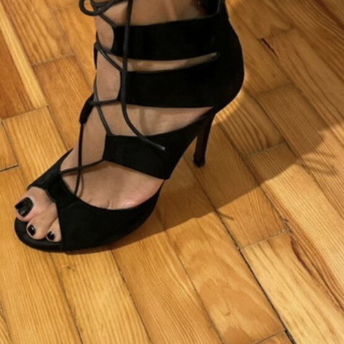 Sante black sandals like new with laces, size 39