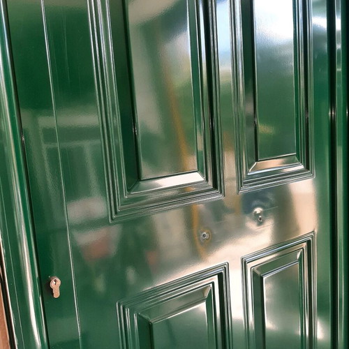 Aluminum exterior door new, cypress color, 1m x 2.20m with multipoint lock