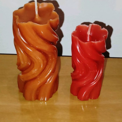 Set of handmade scented candles made of natural beeswax new