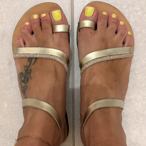 Estil leather sandals gold, like new, size 39