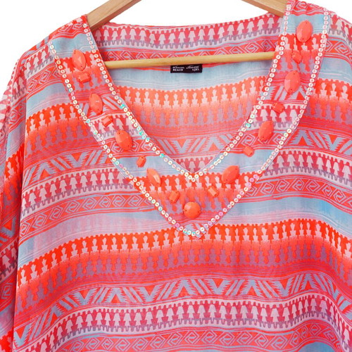 Laura Torelli Beach Kaftan L/XL like new with stones and sequins