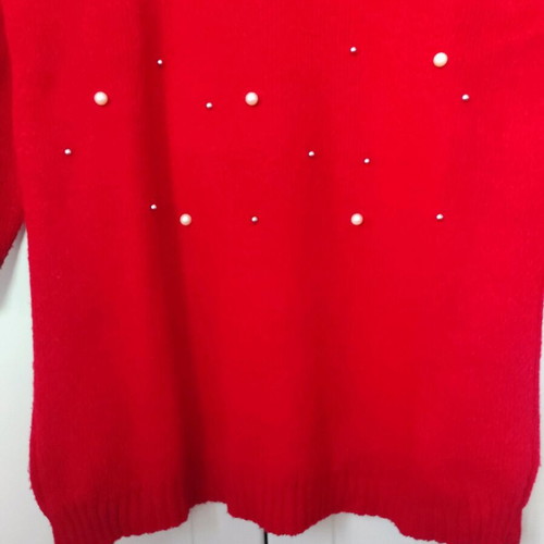 Red sweater with pearls like new, Decoro, size M