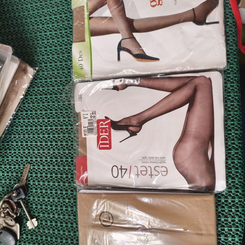 Set of 3 women's semi-matte elastic tights 40 DEN beige