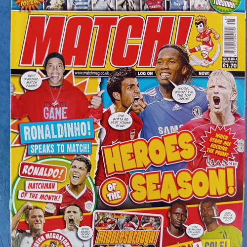 Match Football Magazine Issue 28-4/1/2007 Like New with Middlesbrough Posters
