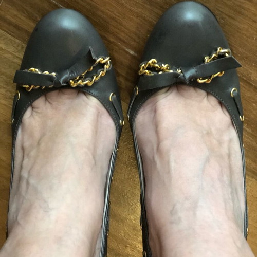 Feng Shoe gray leather pumps used, size 39