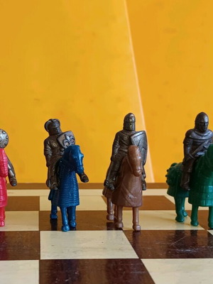 Kinder knights collection used with 6 figures and horses