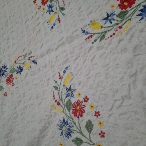 Small embroidered tablecloth used