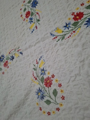 Small embroidered tablecloth used