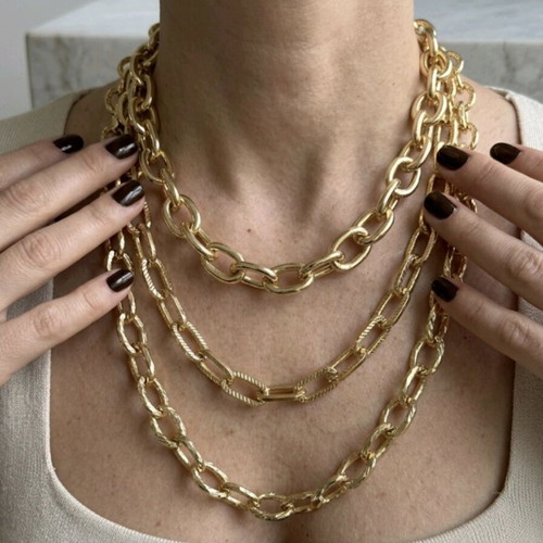 Jewelry set new, gold-colored