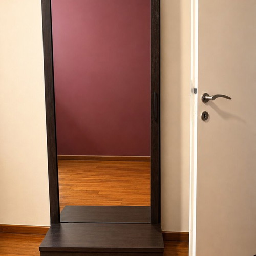 Floor mirror wenge with storage space like new