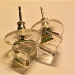 Cube earrings transparent, 5 mm side length