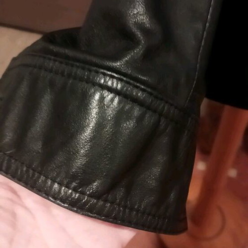 Men's leather jacket used, black, vintage style
