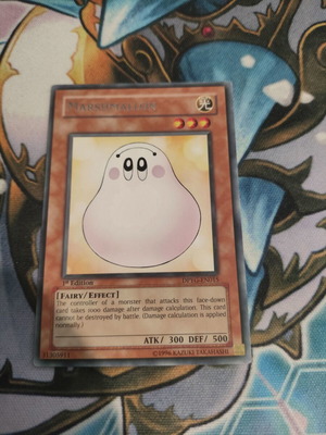 Marshmallon Yu-Gi-Oh! card used, rare, moderate condition