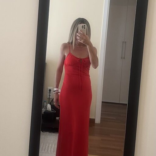 Zara red midi dress with tags, size S