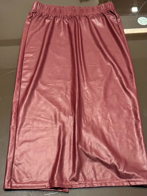 Leather midi skirt like new, red, sizes S and M