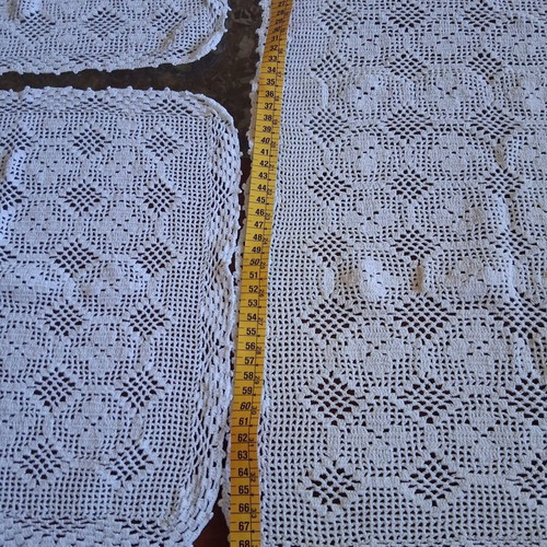 Handmade crochet doilies set of 4 used