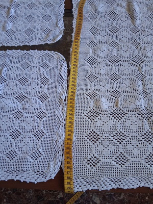 Handmade crochet doilies set of 4 used