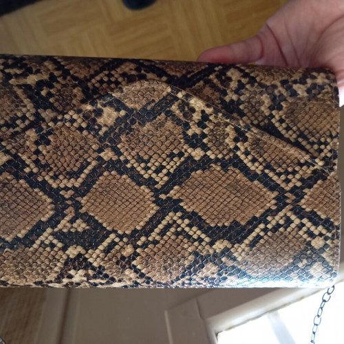 Shoulder bag like new, 25 cm with chain strap, beige and brown