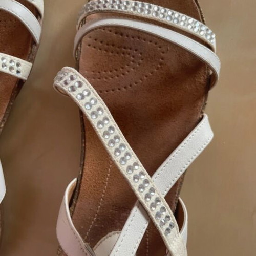 Clarks leather sandals size 39 wide fit with strass, like new