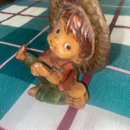 Boy with hat porcelain figurine used decorative