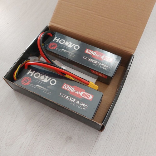 Hoovo LiPo Battery 2S 7.4V 5200mAh 80C Hardcase New Set of 2