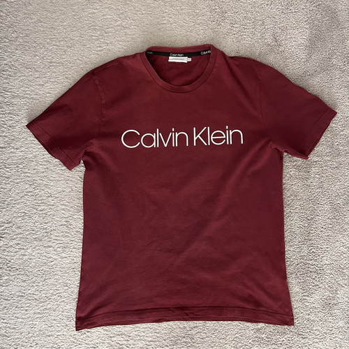 Calvin Klein print T-shirt used, bordeaux, size L
