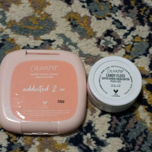 ColourPop highlighter super shock set used, Addicted 2 u and candy flosh