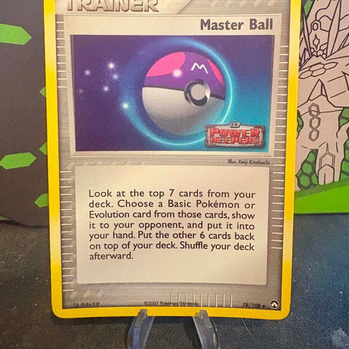 Master Ball Trainer EX Power Keepers stamped holo card used