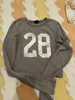 Crop top Bershka gray long sleeve like new, size S
