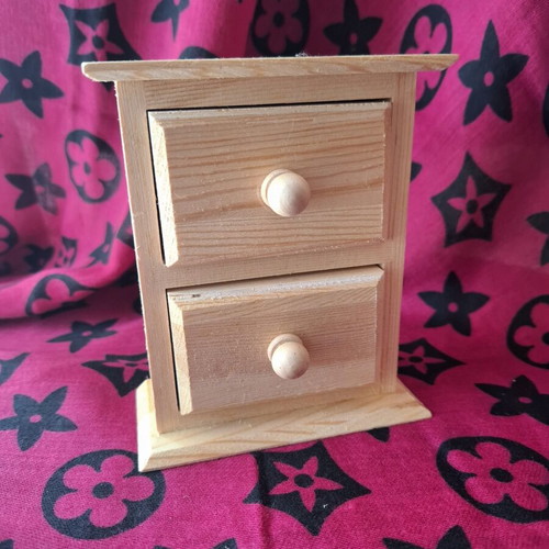 Wooden decorative drawer box for dollhouse
