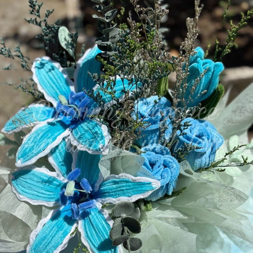 Plush Wire Bouquet with Dried Flowers made to order